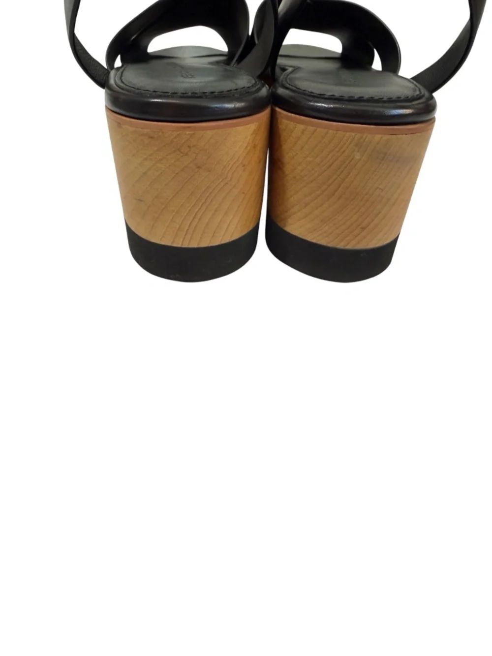 Veronica Beard Jayne Black Leather Platform Ankle Strap Sandals Size 7.5